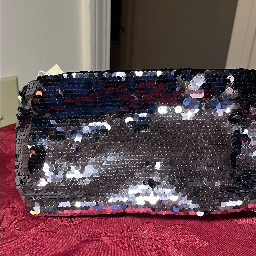 Victoria's Secret Sequin Clutch - Black and Silver and Sunnies